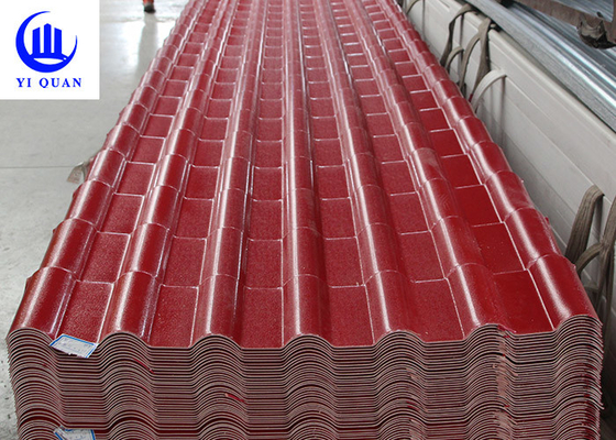 1050mm Breiten-ASA Spanish Bamboo Roof Sheet-Ziegelstein-rote Farbe